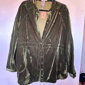 Dark Green Velvet Women's Jacket